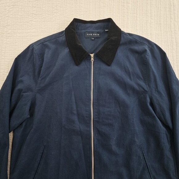 Five Four Barn Jacket Men's XL Navy Corduroy Collar Full Zip EUC Utility Chore - Picture 3 of 14